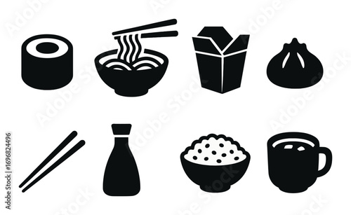Communication and alignment silhouette icon set. featuring speech, meeting, presentation, megaphone, and brainstorming symbols