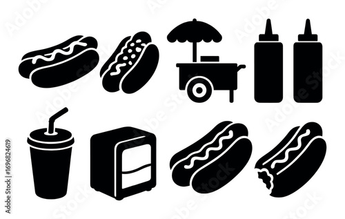 Team building silhouette icon set. featuring growth, collaboration, leadership, guidance, support, and unity symbols