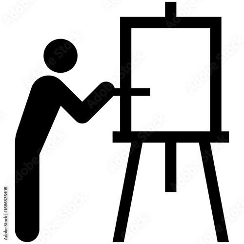 artist easel with a canvas