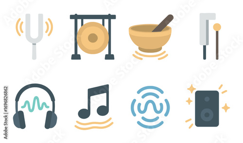 Mystical symbols silhouette icon set. featuring yin yang, hamsa, infinity, eye triangle, spiral, flower of life, ankh, sun
