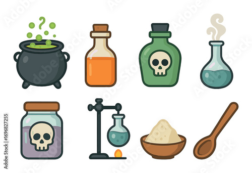 Candle making linear icon set. featuring wax, wick, boiler, thermometer, dropper, pitcher, mold, candle