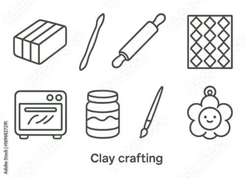 Halloween magic flat icon set. featuring witch hat, broom, cauldron, potion, spellbook, crystal, candles, cat