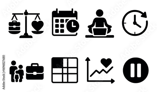 Baseball silhouette icon set. featuring batter, pitcher, catcher, outfielder, and runner symbols