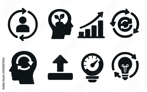 Sports actions silhouette icon set. featuring basketball, soccer, volleyball, karate, and handball symbols