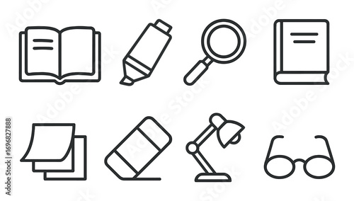 Halloween and horror silhouette icon set. featuring skull, zombie, brain, eye, bones, hand, foot, necklace