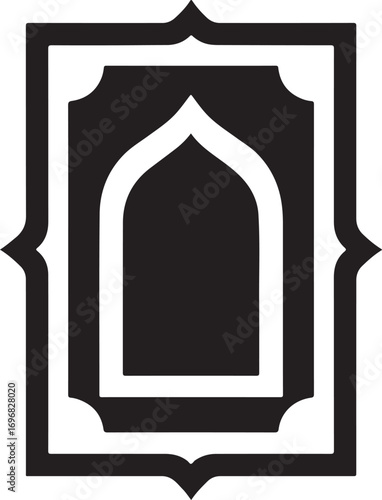 Quran cover ornament silhouette EPS, Islamic decorative pattern vector for religious design.