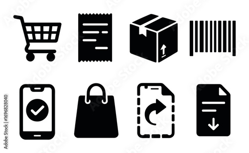 delivery, packaging, box, truck, location, barcode, clipboard, tape, shipping