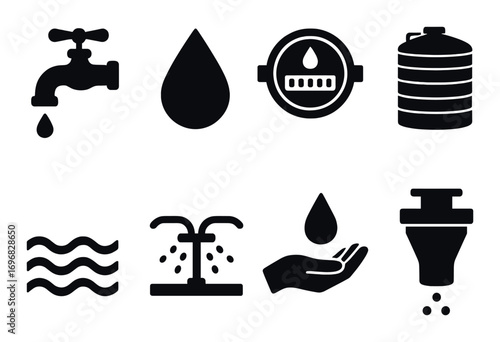 Home and office linear icon set. featuring alarm clock, breakfast, computer, checklist, dining, chair, lamp, book
