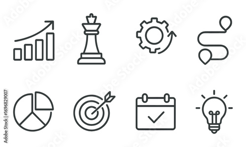 Fishing and sea sports linear icons set. featuring fish, net, boots, gloves, seaweed, spear, and coral