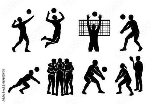 Career development silhouette icon set. featuring work, book, brainstorming, growth, idea, puzzle, and success