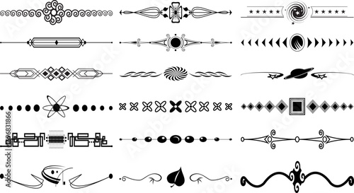 Decorative text Dividers Eps, Vector Images Black and White 