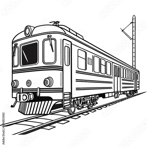 Vintage Train Illustration A Classic Railcar Design
