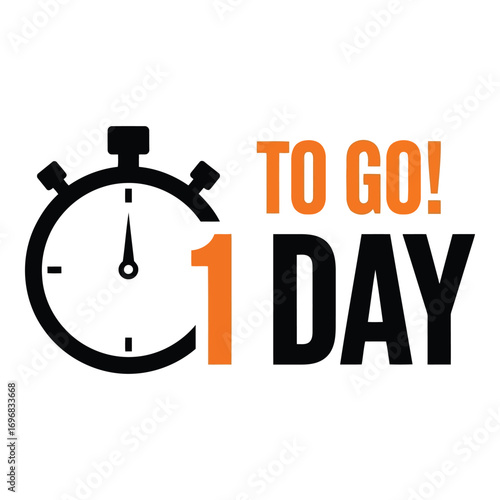Last chance countdown timer 1 day to go stopwatch graphic element design vector