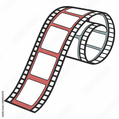 Film strip roll with blank frames, vector illustration, cinema concept