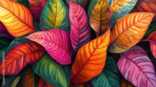 Wallpaper Mural Vibrant foliage showcases a symphony of colors, textures and abstract patterns Torontodigital.ca