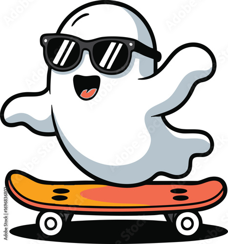 cartoon illustration of a skateboard