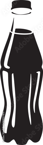 Stylized silhouette of a classic soda bottle with a subtle sheen perfect for beverage branding and advertising