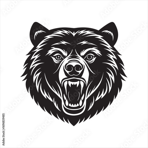 bear vector silhouette sketch art logo design collections.