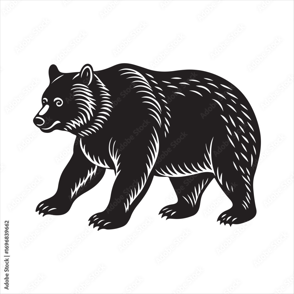 Obraz premium bear vector silhouette sketch art logo design collections.