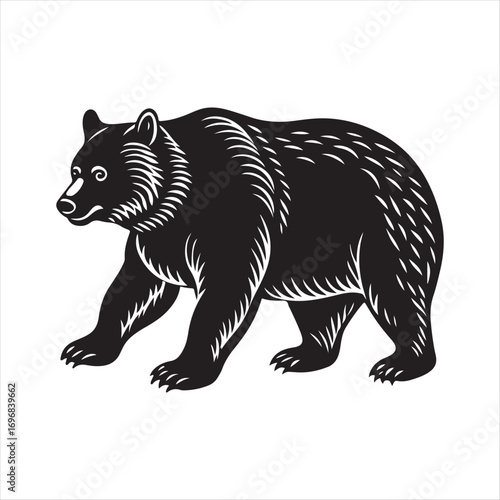 bear vector silhouette sketch art logo design collections.