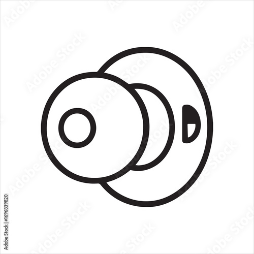 Door knob lock privacy button outline vector