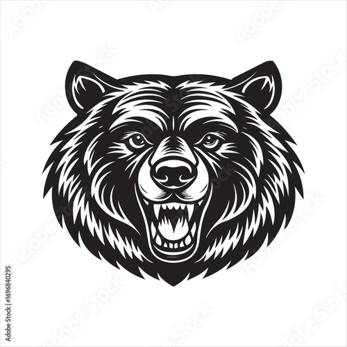 bear vector silhouette sketch art logo design collections.