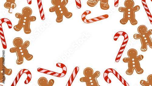 Gingerbread Cookies Frame Festive Holiday Border

