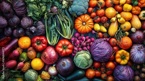 Vibrant Harvest: A Colorful Abundance of Fresh Produce