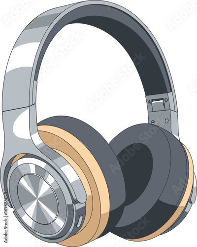 Sleek modern headphones, perfect for immersive audio experiences and personal listening.