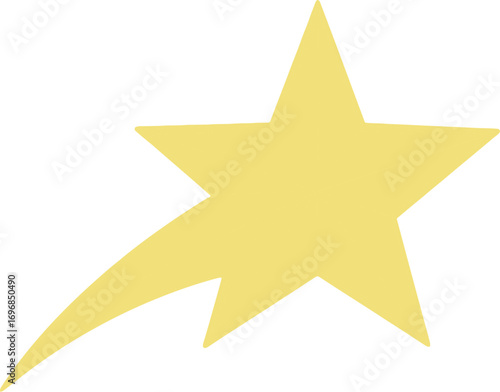 Golden shooting star against a white background, symbolizing hope and achievement.