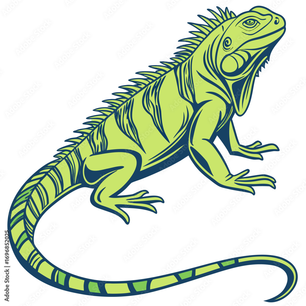 Fototapeta premium Green iguana reptile