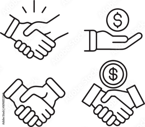 Deal and Investment Line Icons