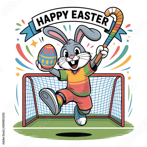 Happy Easter Bunny Sports Illustration
