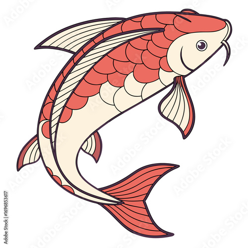 Stylized koi fish illustration