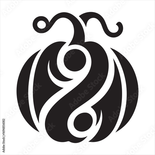 pumpkin with lantern vector silhouette sketch art design idea illustration