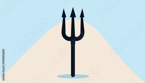 Conceptual Trident Symbol Set Against a Minimalist Pale Background Design