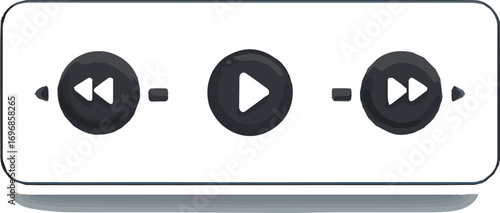 Minimalist music player interface silhouette