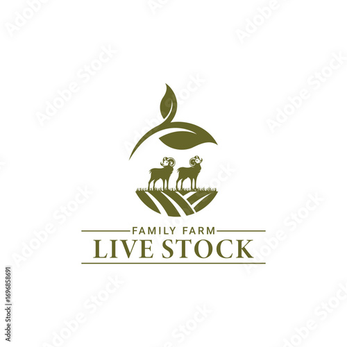 Farm animal logo vector template