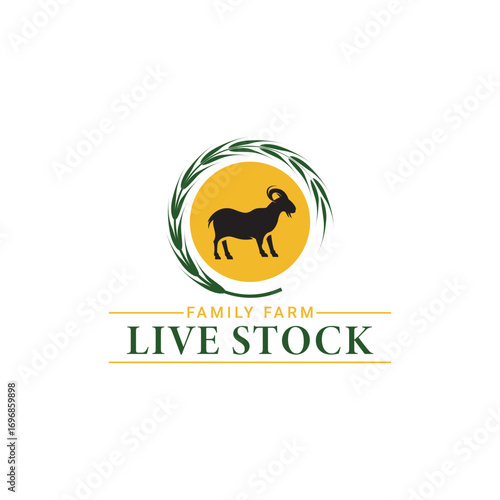 Farm animal logo vector template