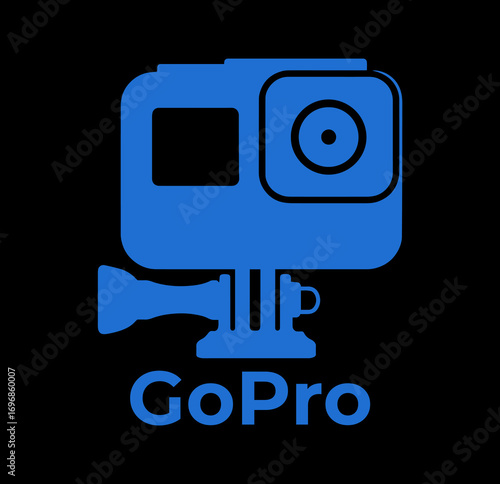 Vector silhouette of a gopro underwater camera 