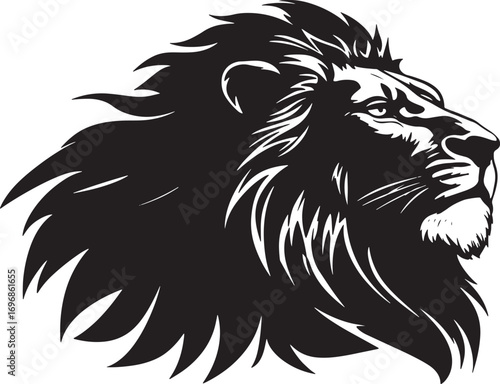 Majestic lion head silhouette for branding and design