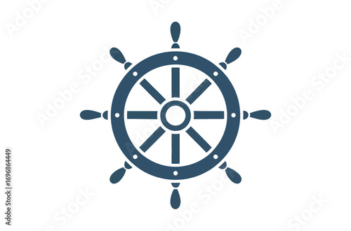 Simple Black Steering Wheel Icon Against a Light Gray Background