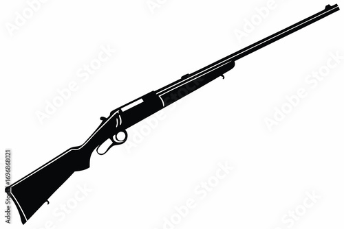 Classic lever action rifle isolated on white background