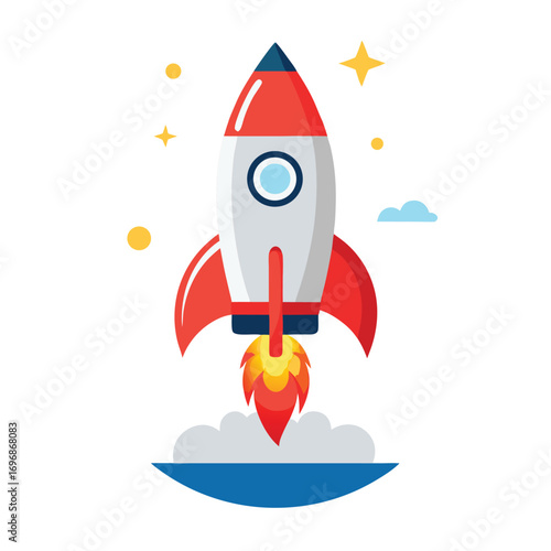 startup rocket vector icon