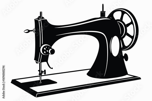 Vintage sewing machine illustration isolated on white background