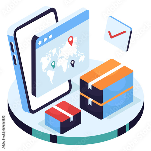 Perfect design icon of online parcel location