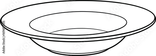 Clean white bowl illustration with gentle curves and shallow depth