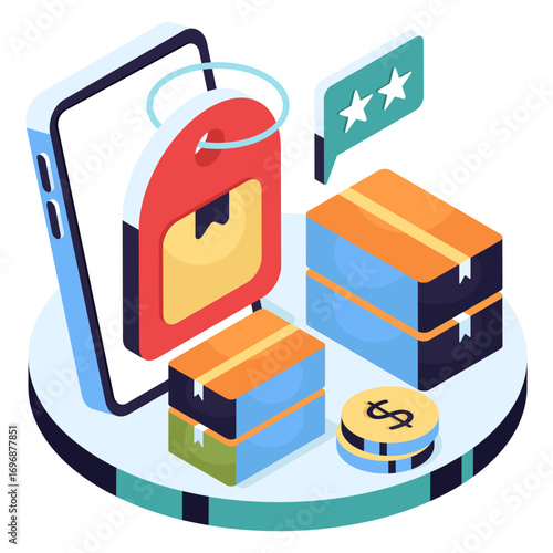 Editable design icon of logistic tag
