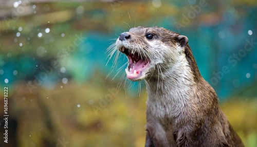 Angry otter in water