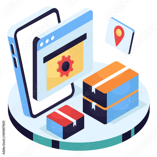 Trendy design icon of parcel management